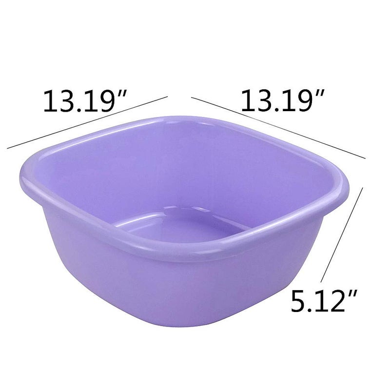 Ponpong 12 Quart Plastic Square Dish Pan Tub Washing Basin, 4 Pack - Image 3